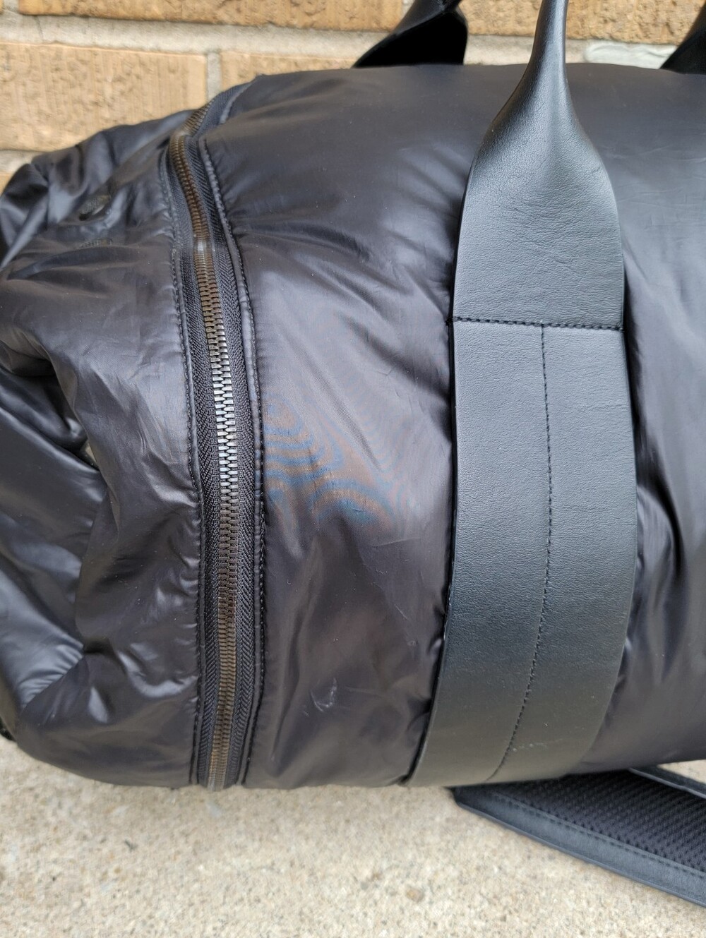 Caraa Remus Black Nylon Leather Large Duffle - Picture 7 of 16